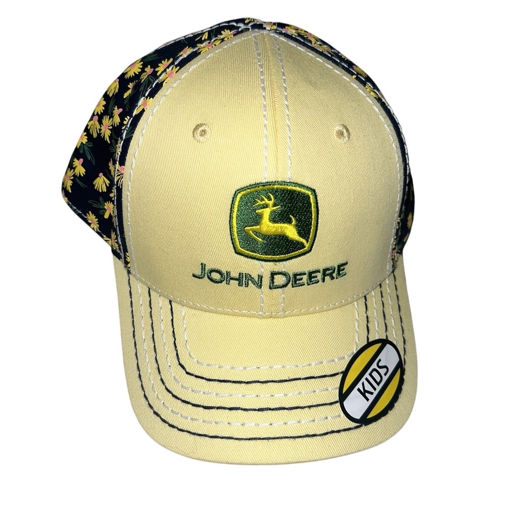 Kids John Deere Yellow Floral Print Baseball Cap Toddler One Size‎ Snapback